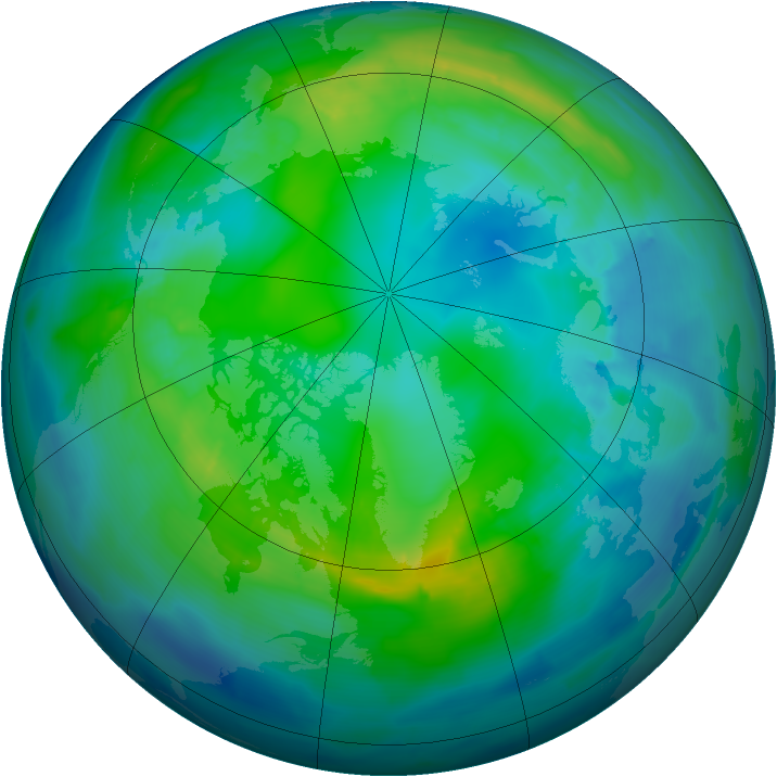 Arctic ozone map for 06 November 2013
